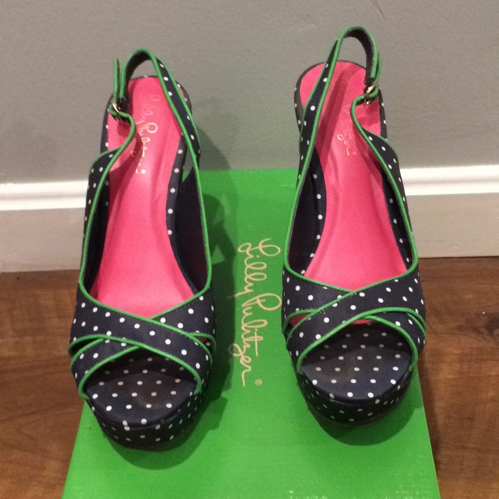 Lilly Pulitzer wedges 7.5 woren once